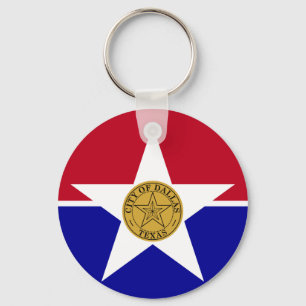 Keychain with Flag of Dallas, USA