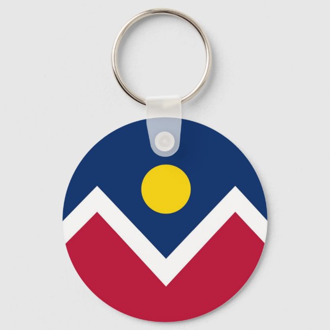 Keychain with Flag of Denver, Colorado State (Front)