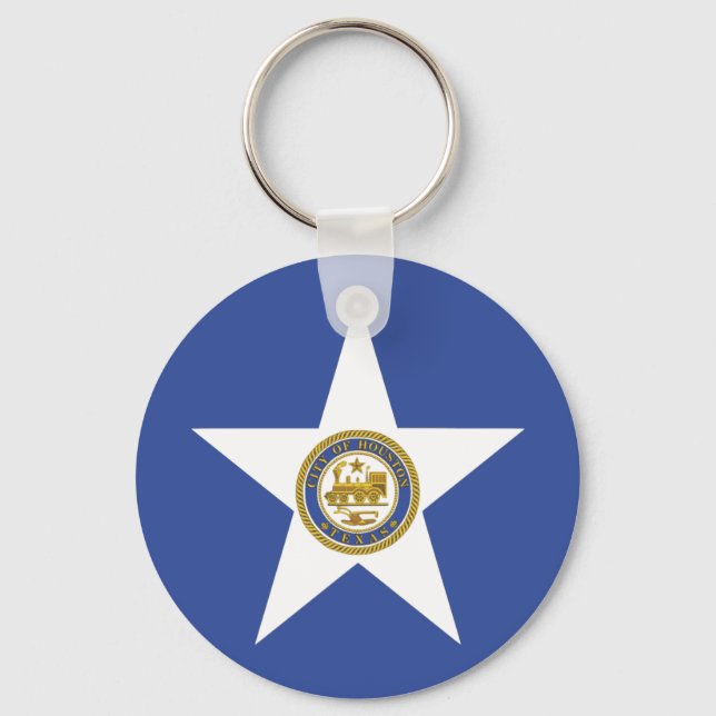 Keychain with Flag of Houston City, USA (Front)