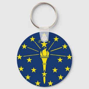 Keychain with Flag of Indiana State