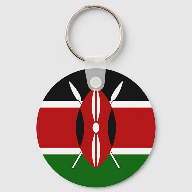 Keychain with Flag of Kenya (Front)
