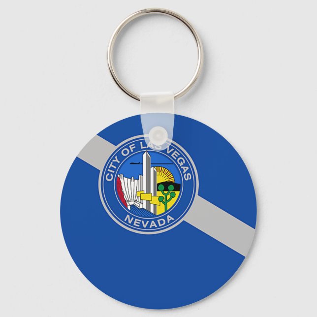 Keychain with Flag of Las Vegas City, USA (Front)