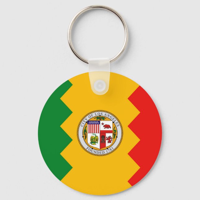 Keychain with Flag of Los Angeles, California (Front)