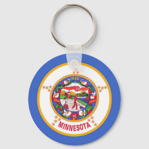 Keychain with Flag of Minnesota State