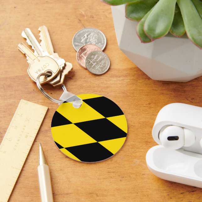 Keychain with Flag of Munich, Germany (Desk)