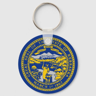 Keychain with Flag of Nebraska State