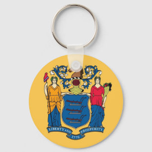 Keychain with Flag of New Jersey  State
