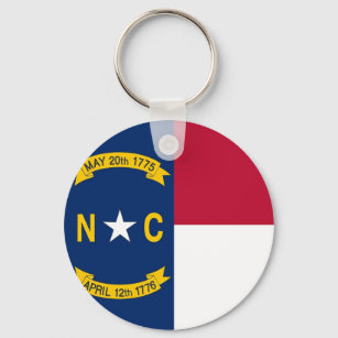 Keychain with Flag of North Carolina State