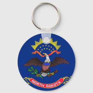 Keychain with Flag of North Dakota State