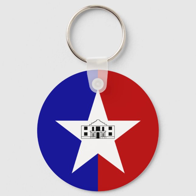Keychain with Flag of San Antonio City, USA (Front)