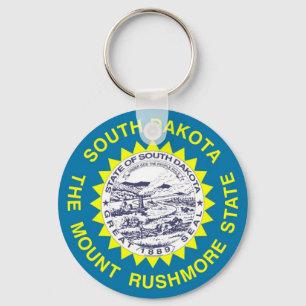 Keychain with Flag of South Dakota State