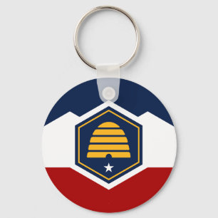 Keychain with Flag of Utah, USA