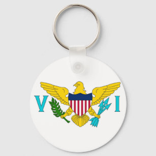 Keychain with Flag of Virgin Islands - USA