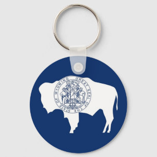 Keychain with Flag of  Wyoming State