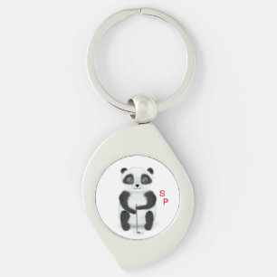 Keychain with golf playing panda