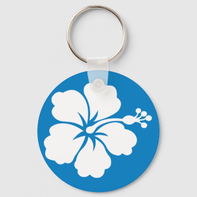 Keychain with Hibiscus Design (Front)
