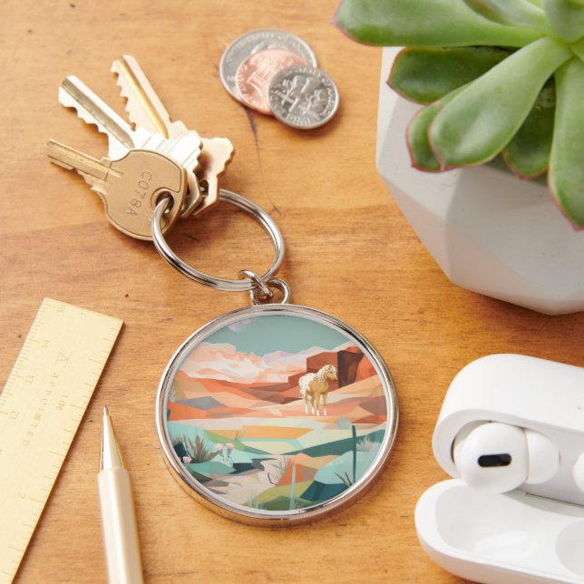 Keychain with Horse & Midwestern Scenic (Desk)