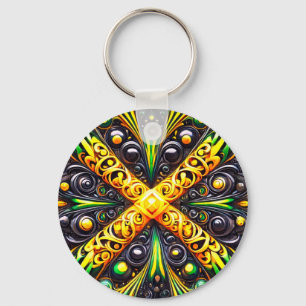 Keychain with Jamaican Colours Design