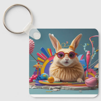 keychain with rabbit and dog