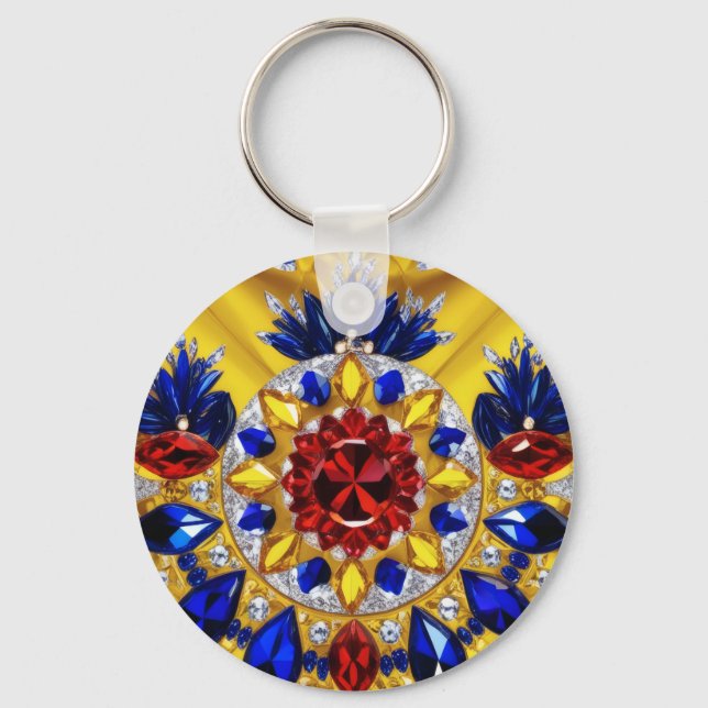 Keychain with Romanian Colours Design (Front)