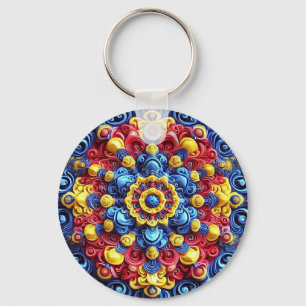 Keychain with Romanian Colours Design