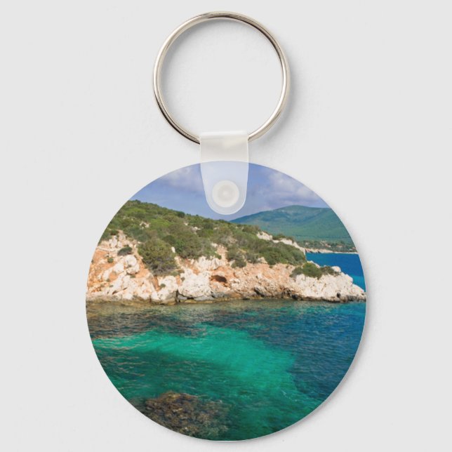 Keychain with sea view from Sardinia. (Front)