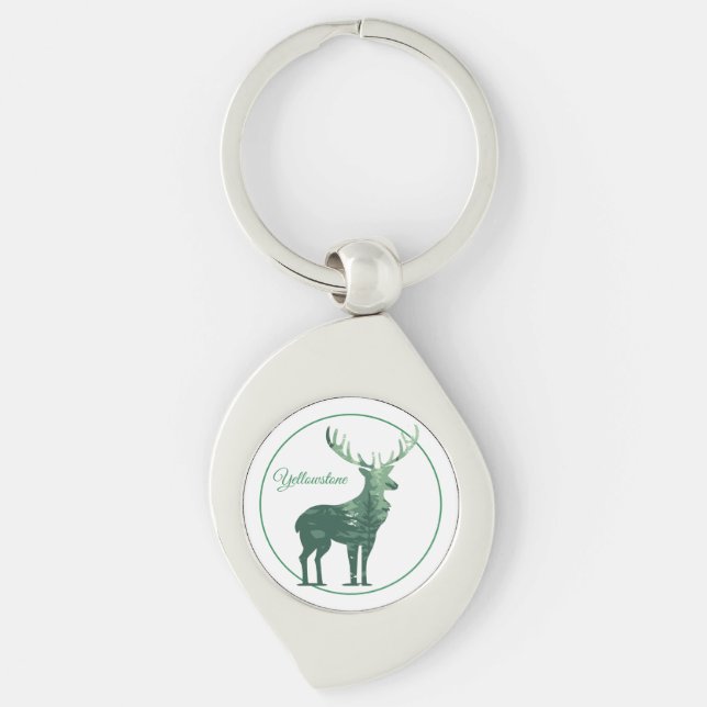 Keychain-Yellowstone Elk Key Ring (Front)