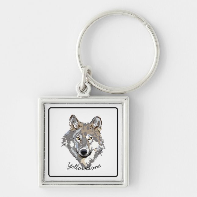 Keychain-Yellowstone Wolf Key Ring (Front)