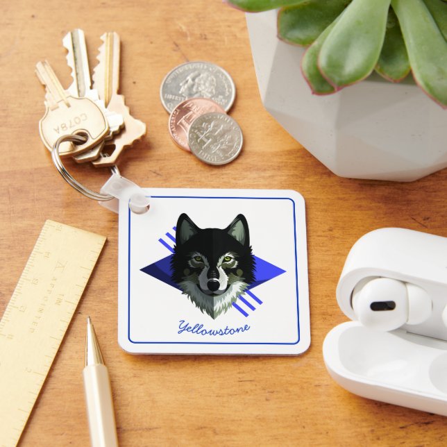 Keychain-Yellowstone Wolf Key Ring (Desk)