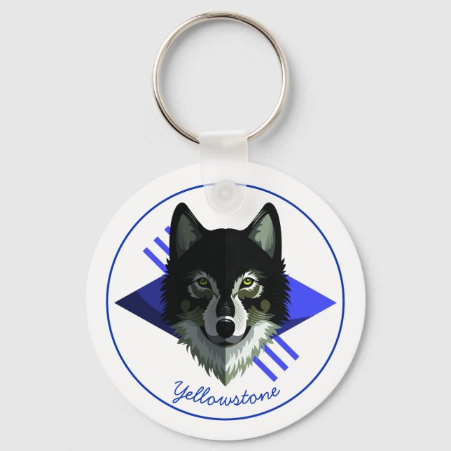 Keychain-Yellowstone Wolf Key Ring (Front)
