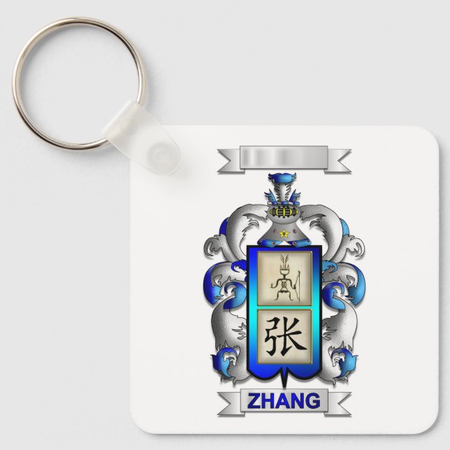 Keychain Zhang Surname And Shield (Front)