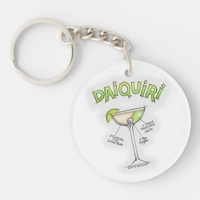 KEYCHAINS - DAIQUIRI RECIPE COCKTAIL ART (Front)