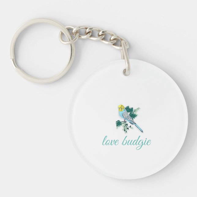 Keychaint Love Budgie  Key Ring (Front)