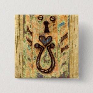 Keyhole & Heart 15 Cm Square Badge