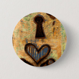 Keyhole & Heart 6 Cm Round Badge