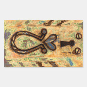 Keyhole & Heart Rectangular Sticker