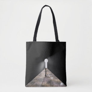 Keyhole in space tote bag