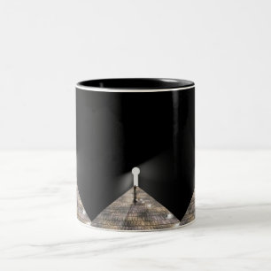 Keyhole in space Two-Tone coffee mug