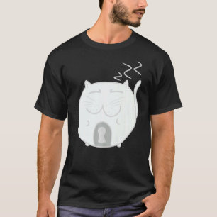 Keyhole Kitty Cute Cuddly Comfy Cat Light White Gr T-Shirt