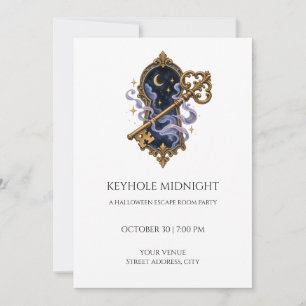 Keyhole Midnight Halloween Escape Room Invitation