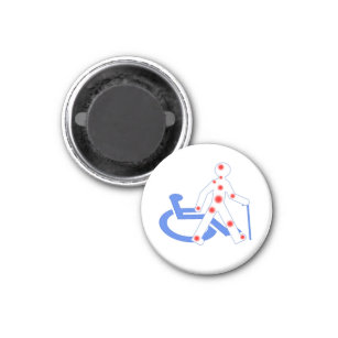 Keyring Badge Round 7.6 Cm Invisible disability / Magnet