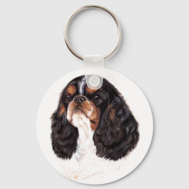 Keyring : English Toy ( king charles) spaniel (Front)