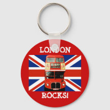 Keyring  London Bus and British Flag