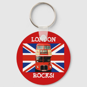 Keyring  London Bus and British Flag