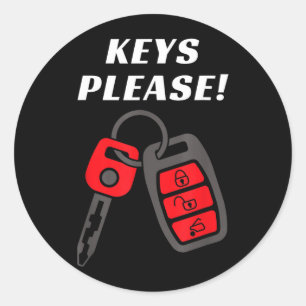 Keys Funny 16th Birthday Boys Girls Sweet 16 Classic Round Sticker