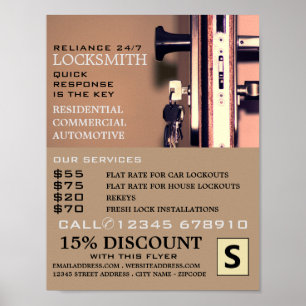 Keys in Door, Locksmith Advertising Poster