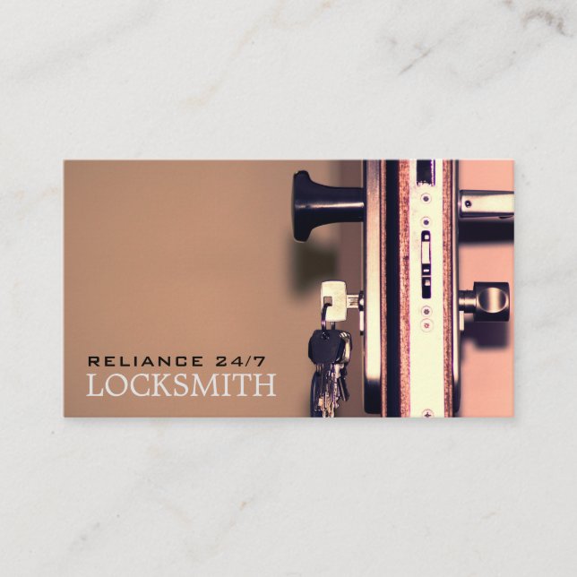Keys in Door, Locksmith Business Card (Front)