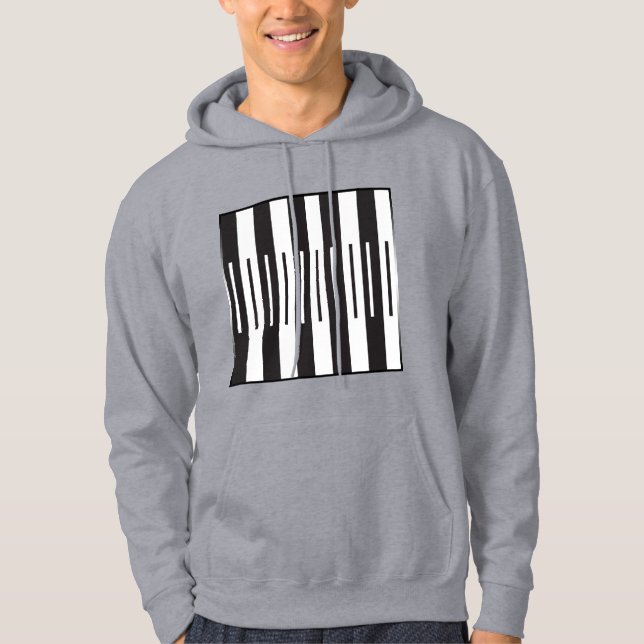 "Keys in Motion" Abstract Piano Hoodie (Front)