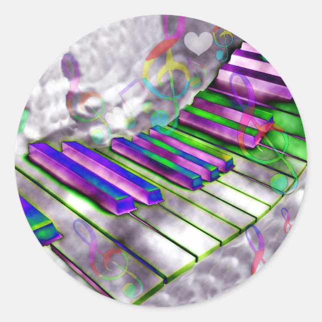 Keys of my heart#2_ classic round sticker (Front)