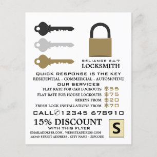 Keys & Padlock, Locksmith Advertising Flyer
